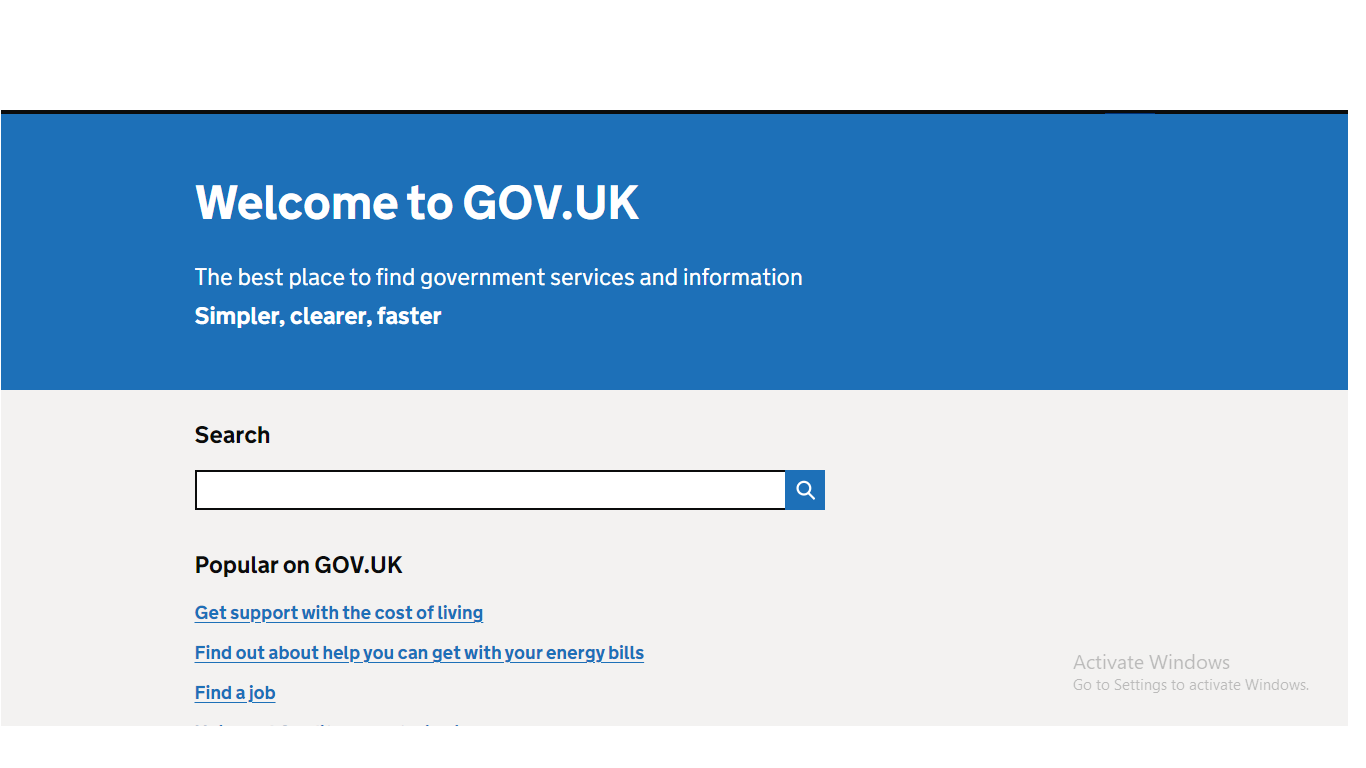UK Visa page