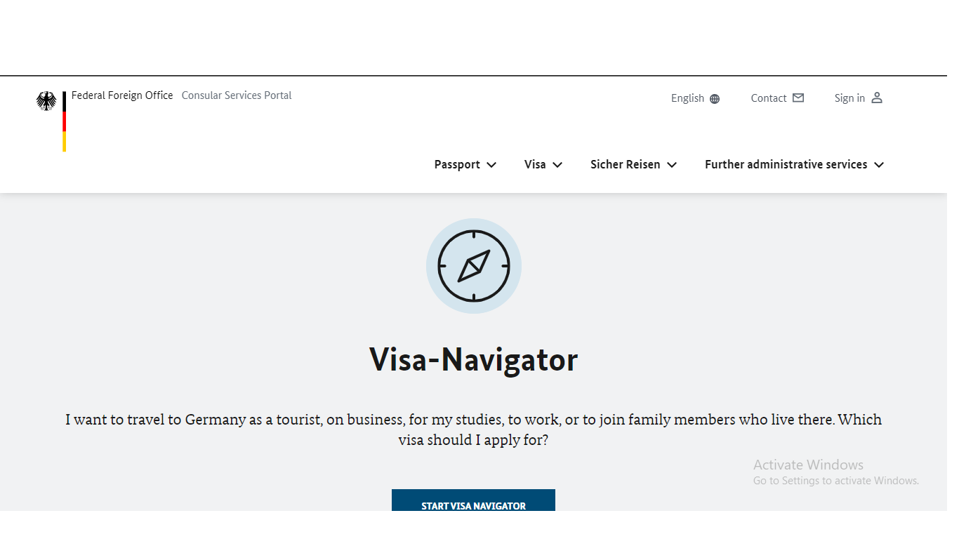 german visa official website